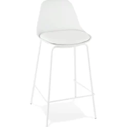 Tabouret snack mi-hauteur 'COOKIE MINI' blanc style industriel