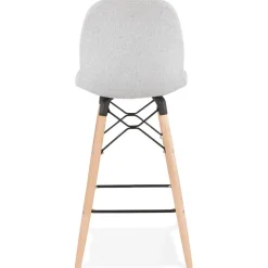 Tabouret snack mi-hauteur 'GALACTIK MINI' en tissu gris clair style scandinave