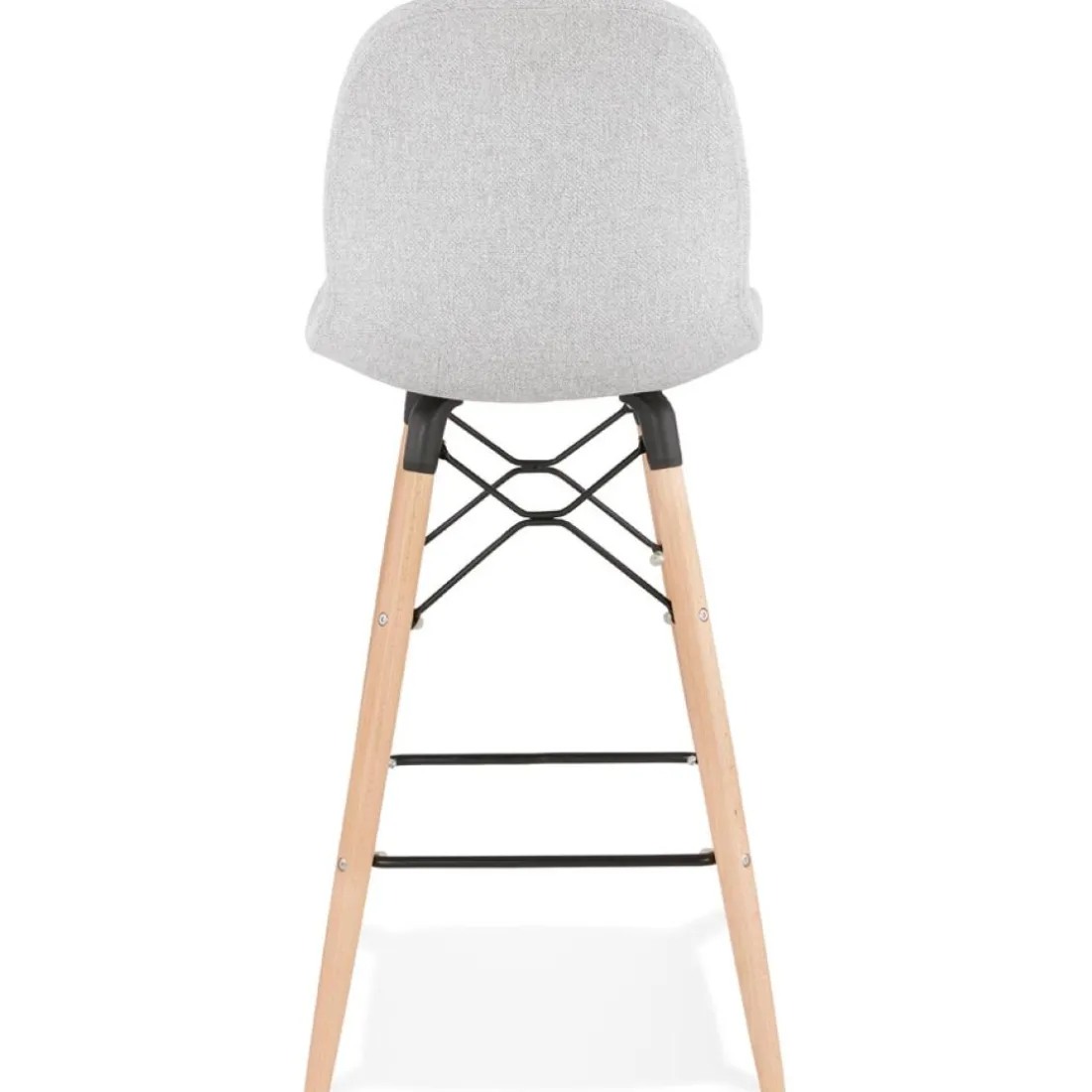 Tabouret snack mi-hauteur 'GALACTIK MINI' en tissu gris clair style scandinave