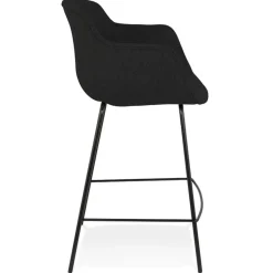 Tabouret snack mi-hauteur 'FORTI MINI' en tissu noir