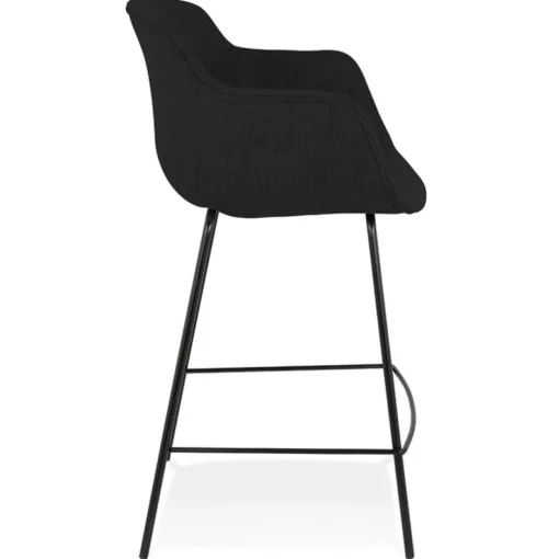 Tabouret snack mi-hauteur 'FORTI MINI' en tissu noir
