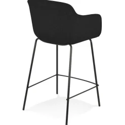 Tabouret snack mi-hauteur 'FORTI MINI' en tissu noir