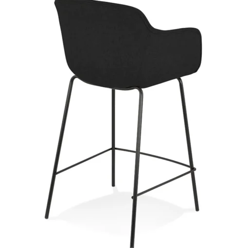 Tabouret snack mi-hauteur 'FORTI MINI' en tissu noir