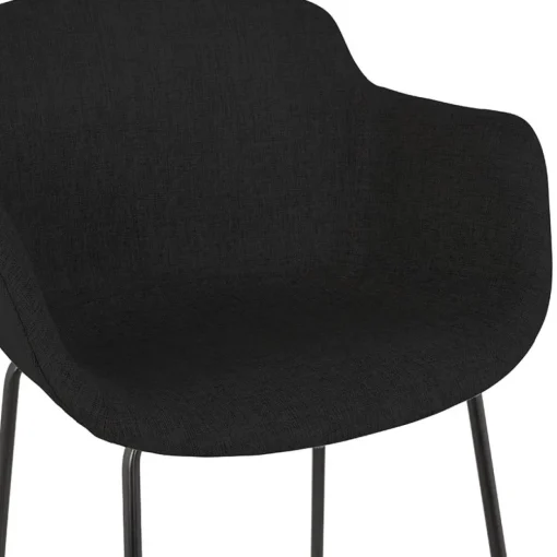 Tabouret snack mi-hauteur 'FORTI MINI' en tissu noir