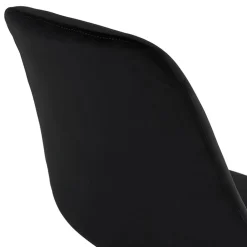 Tabouret snack mi-hauteur 'SPARK MINI' en velours noir et pieds en métal noir
