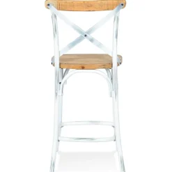 Tabouret snack mi-hauteur 'COTTAGE MINI' en bois finition Noyer effet vieilli