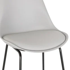 Tabouret snack mi-hauteur 'CHOKO MINI' gris et pieds en métal noir