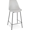 Tabouret snack mi-hauteur 'LEMON MINI' gris avec pied en métal noir