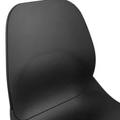 Tabouret snack mi-hauteur 'BERLIN MINI' noir empilable avec pied en métal chromé