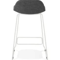Tabouret snack mi-hauteur 'MOSKOW MINI' avec pieds en métal blanc