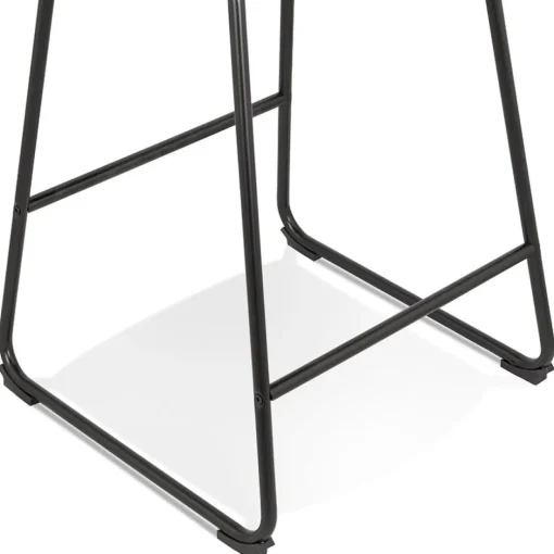 Tabouret snack mi-hauteur 'FISH MINI' en matière synthétique brune et pieds en métal noir