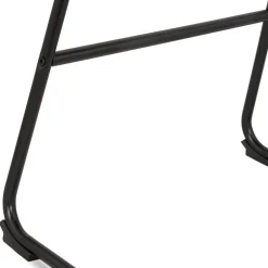 Tabouret snack mi-hauteur 'FISH MINI' en matière synthétique brune et pieds en métal noir