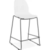 Tabouret snack mi-hauteur 'BERLIN MINI' blanc empilable moderne