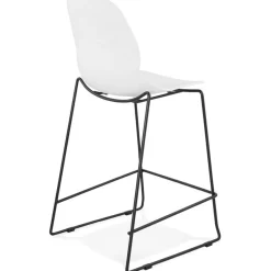 Tabouret snack mi-hauteur 'BERLIN MINI' blanc empilable moderne