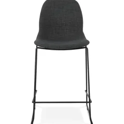 Tabouret snack mi-hauteur 'EKTOR MINI' en tissu gris foncé empilable