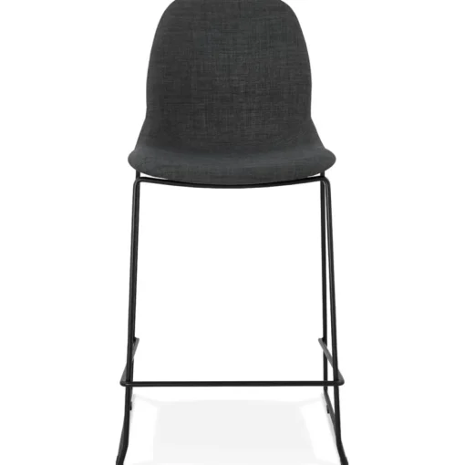 Tabouret snack mi-hauteur 'EKTOR MINI' en tissu gris foncé empilable