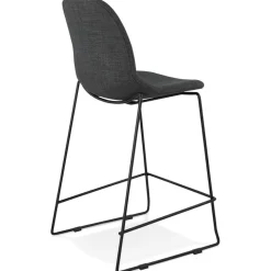 Tabouret snack mi-hauteur 'EKTOR MINI' en tissu gris foncé empilable
