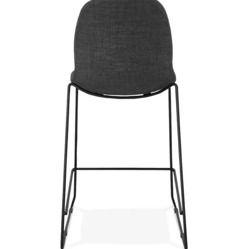 Tabouret snack mi-hauteur 'EKTOR MINI' en tissu gris foncé empilable
