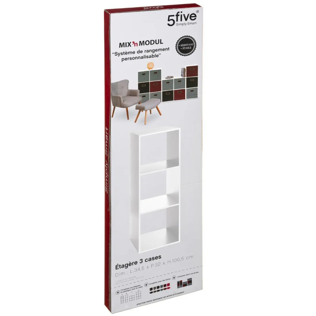 Étagère à 3 cases