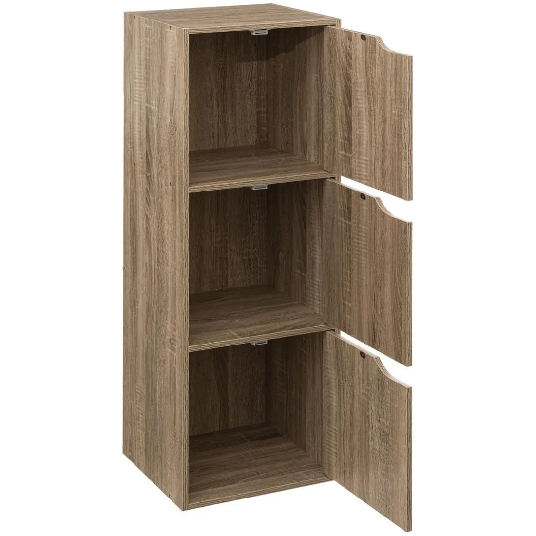 Étagère 3 cases avec portes