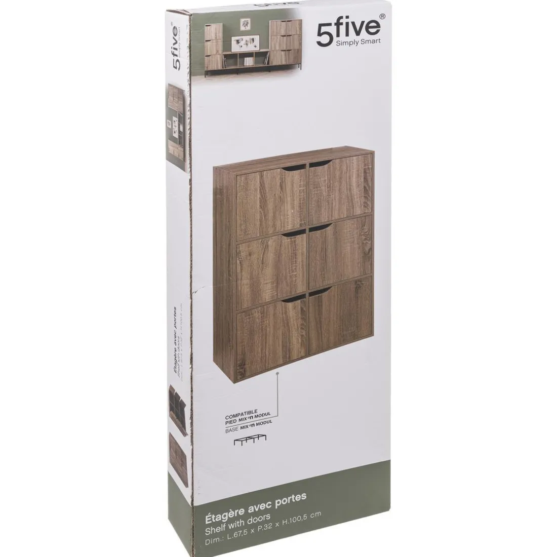 Étagère 6 cases porte