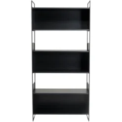 Étagère 3 niches 3 niveaux Noir piètement métal