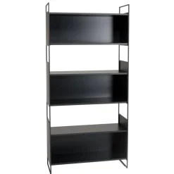 Étagère 3 niches 3 niveaux Noir piètement métal