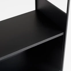 Étagère 3 niches 3 niveaux Noir piètement métal