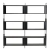 Étagère 6 niches 3 niveaux Noir piètement métal