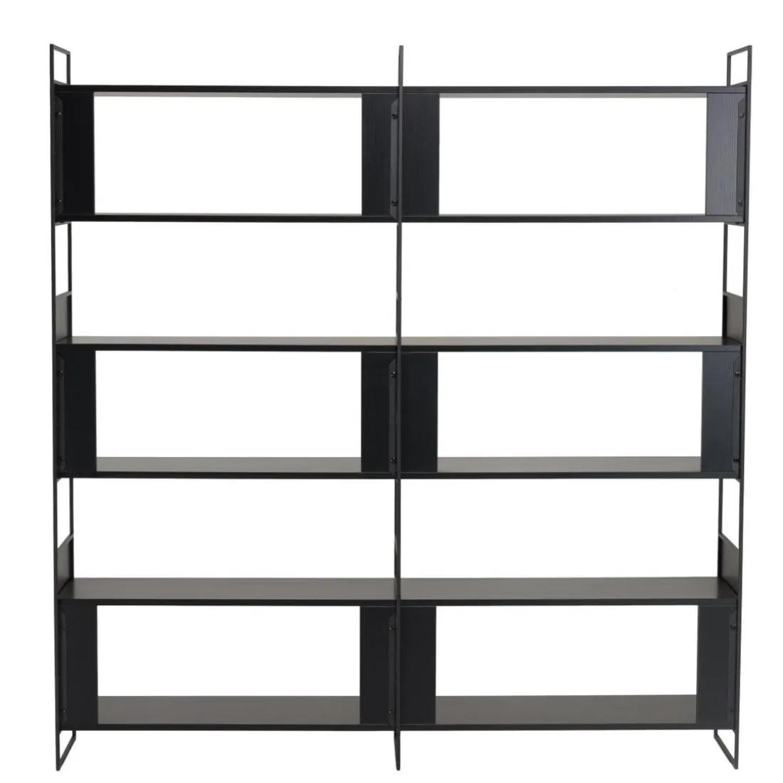 Étagère 6 niches 3 niveaux Noir piètement métal