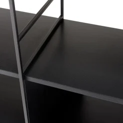 Étagère 6 niches 3 niveaux Noir piètement métal