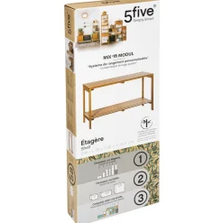 Étagère 2 niveaux bambou