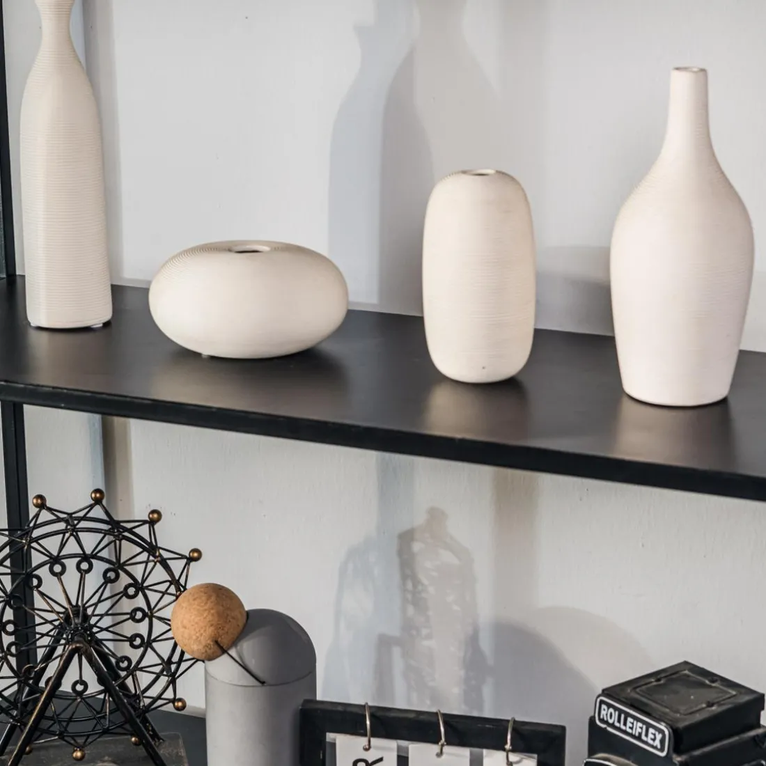 Étagère 4 niveaux en métal noir Style Industriel