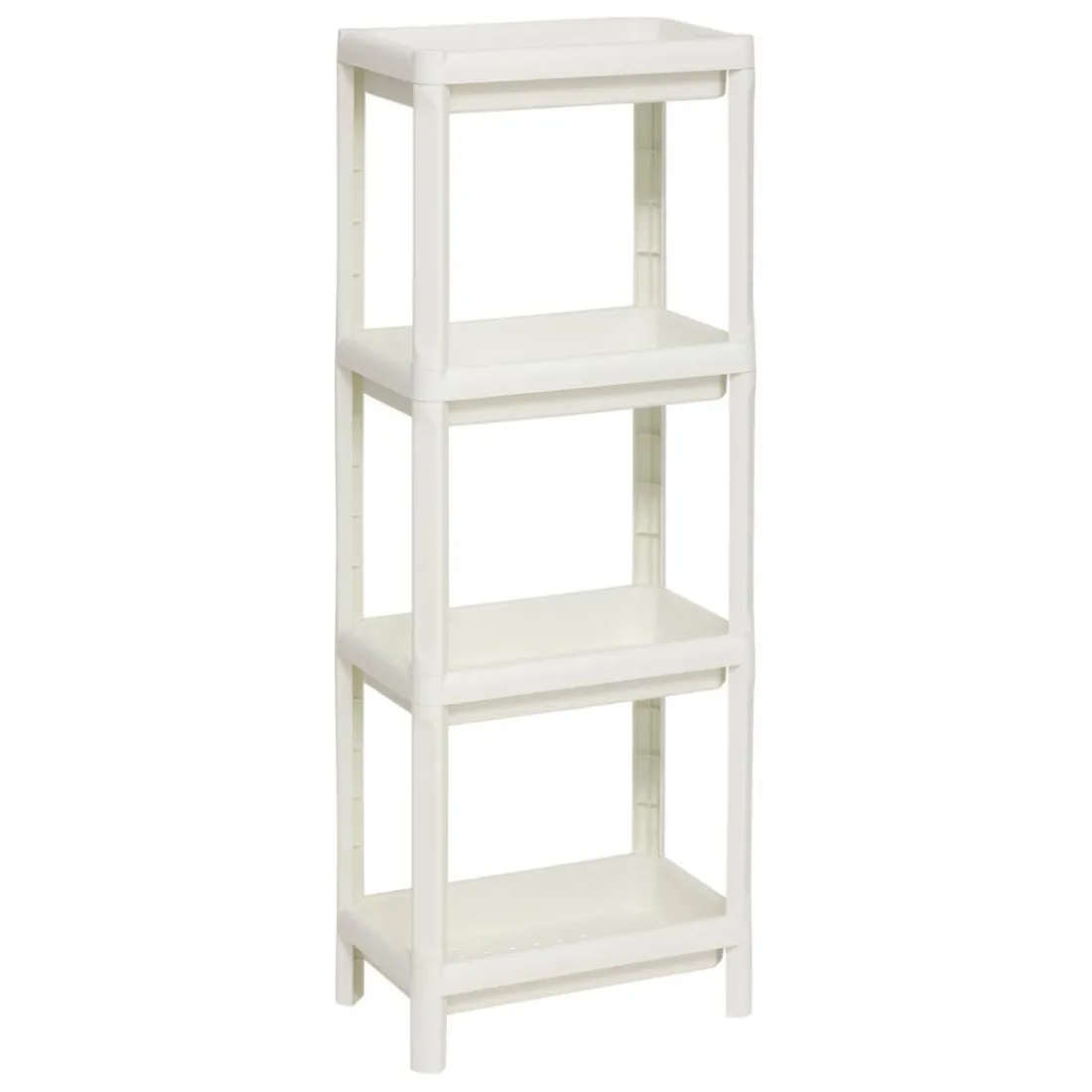 Étagère 4 niveaux en plastique blanc