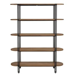 Étagère 5 niveaux open space en teck recyclé coins arrondis