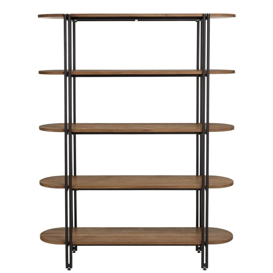 Étagère 5 niveaux open space en teck recyclé coins arrondis