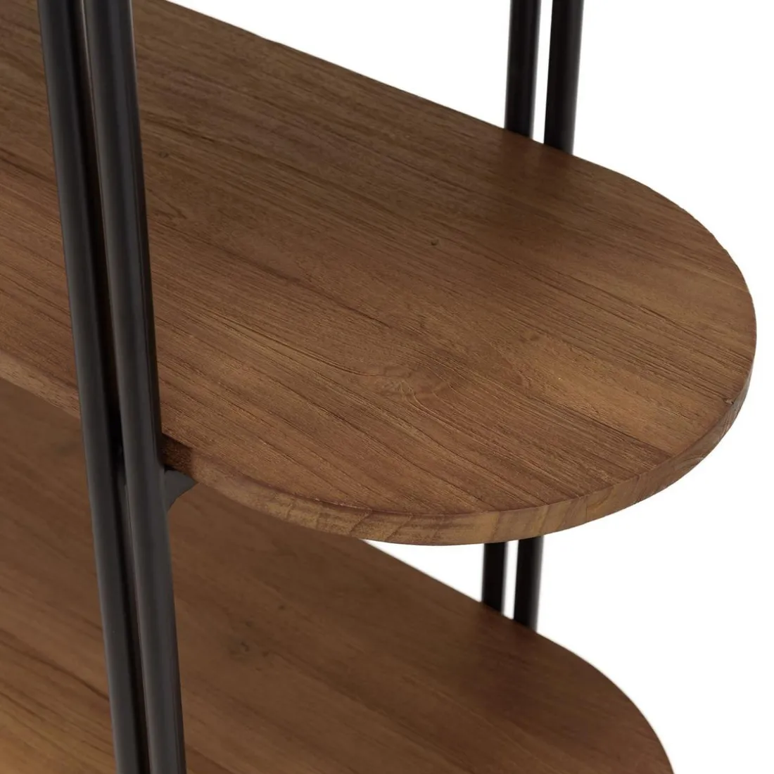 Étagère 5 niveaux open space en teck recyclé coins arrondis