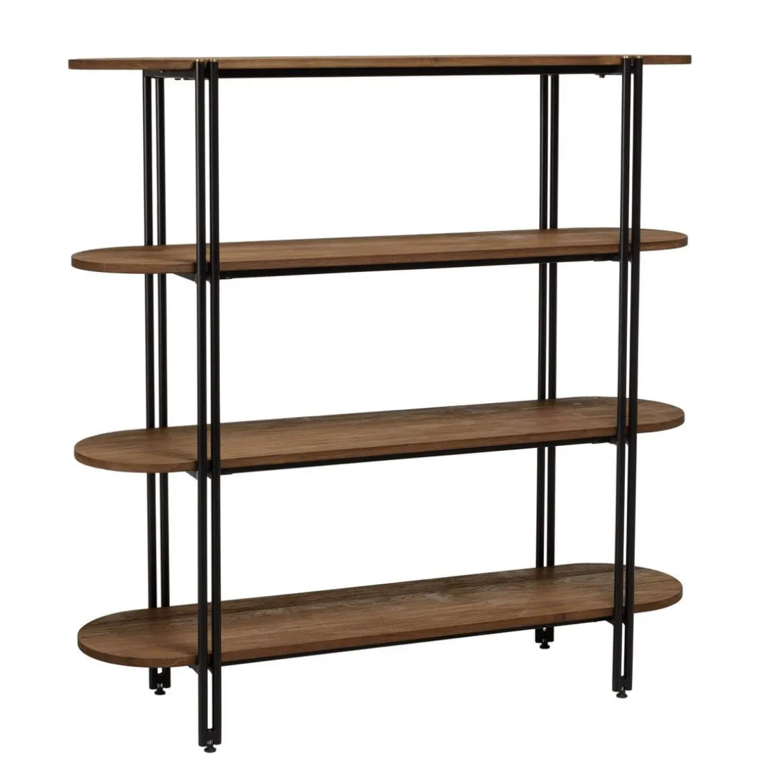 Étagère 4 niveaux open space en teck recyclé coins arrondis