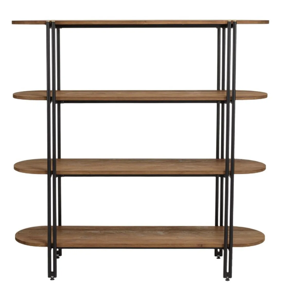 Étagère 4 niveaux open space en teck recyclé coins arrondis