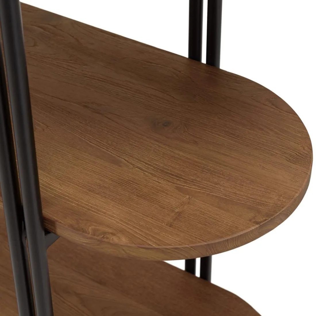 Étagère 4 niveaux open space en teck recyclé coins arrondis