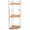 Étagère 3 plateaux métal et bambou
