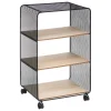 Étagère à roulettes 3 cases noir
