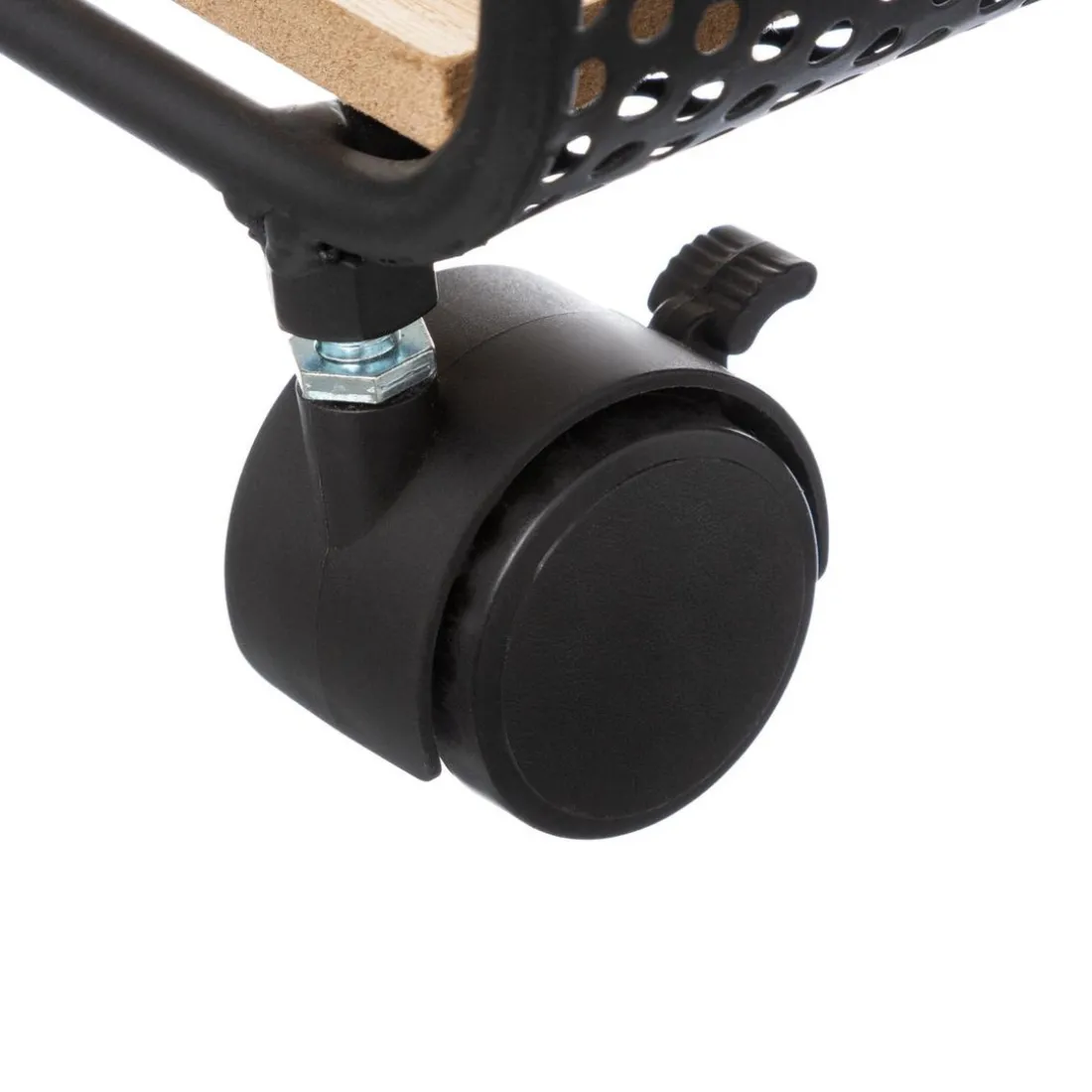 Étagère à roulettes 3 cases noir