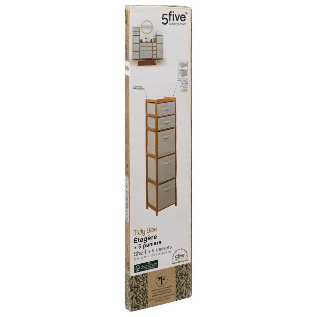 Étagère avec 5 paniers