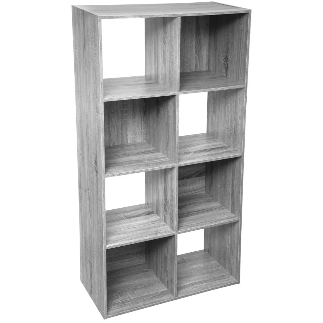 Étagère Bois 8 Cases Mix Gris