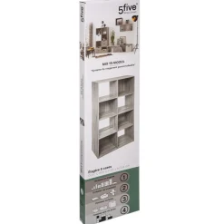 Étagère Bois 8 Cases Mix Gris