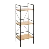 étagère chêne et métal laqué noir