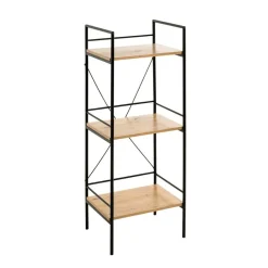 étagère chêne et métal laqué noir