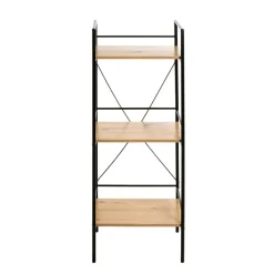 étagère chêne et métal laqué noir