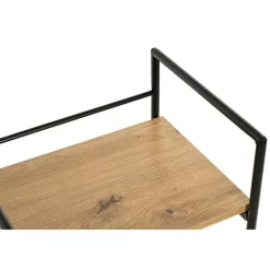 étagère chêne et métal laqué noir